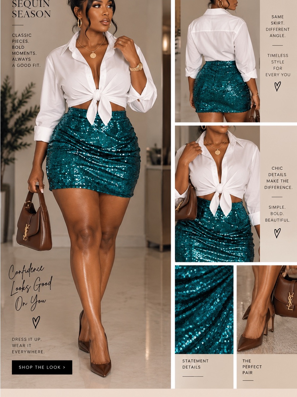 Sincerely Jules Teal Sequin Ruched Mini Skirt